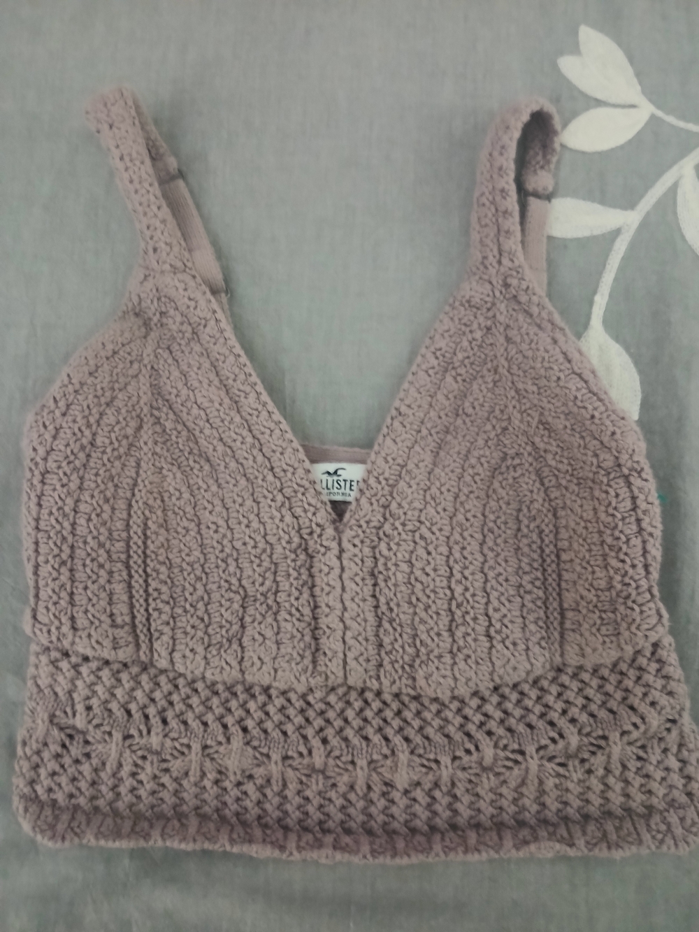 Hollister Dusty Mauve Knit Bralette/Crop Top Sz XS